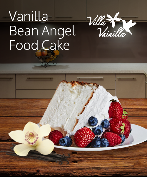 Vanilla bean angel food cake Villa Vainilla