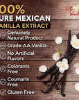 Villa Vainilla Pure Mexican Vanilla Extract 8.4oz & 2 beans Tube Pack