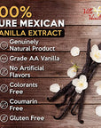 Villa Vainilla Pure Mexican Vanilla Alcohol Free Extract 4.2oz