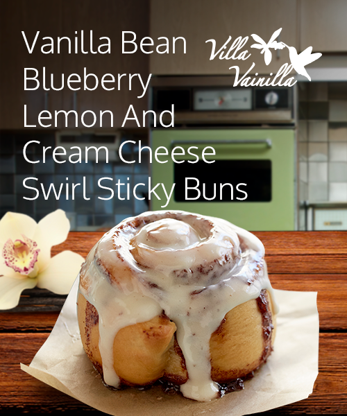 Vanilla Bean Blueberry Lemon And Cream Cheese Swirl Sticky Buns