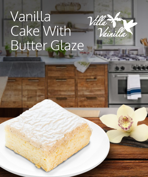 Vanilla Cake with Vanilla Bean Browned Butter Glaze