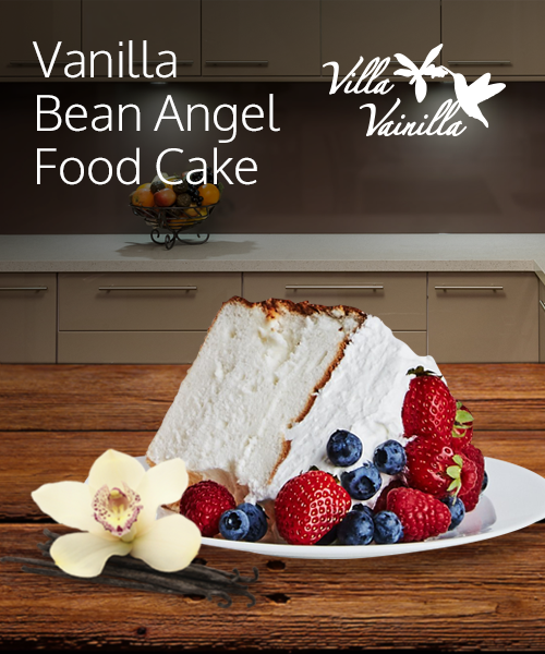 Vanilla bean angel food cake