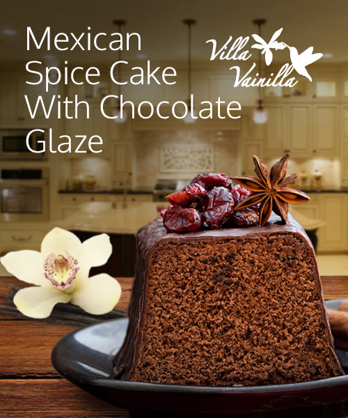 Mexican spice cake with chocolate glaze