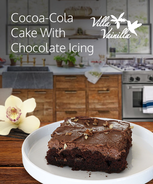 Cocoa cola cake with chocolate