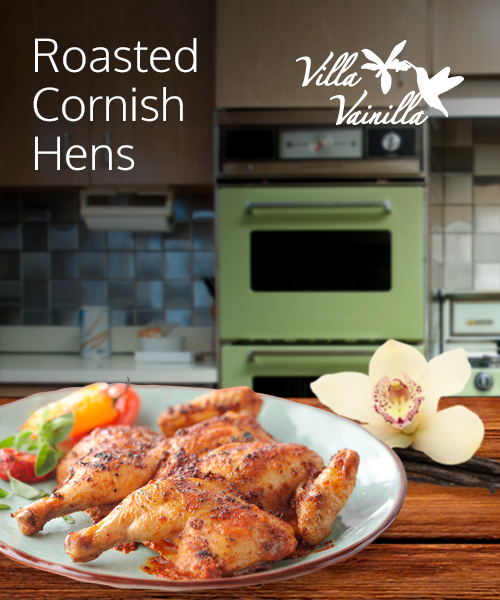 Roasted Cornish Hens with Vanilla and Sage Sauce