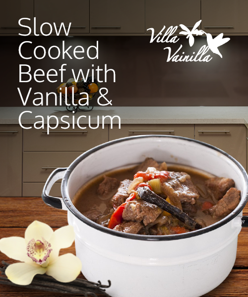Slow Cooked Beef with Vanilla & Capsicum