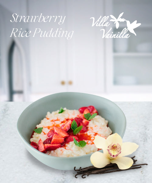 Strawberry rice pudding