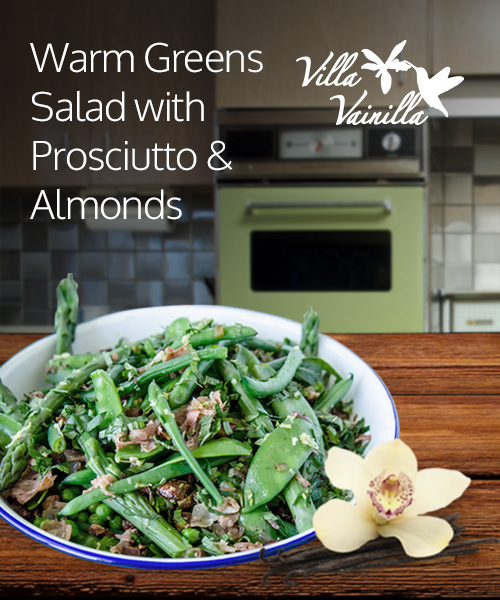 Warm Greens Salad with Prosciutto & Almonds