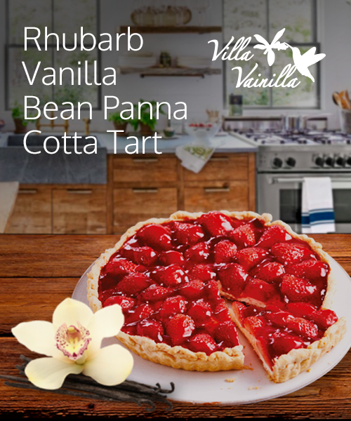 Rhubarb Vanilla Bean Panna Cotta Tart