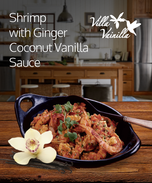 Shrimp with Ginger Coconut Vanilla Sauce