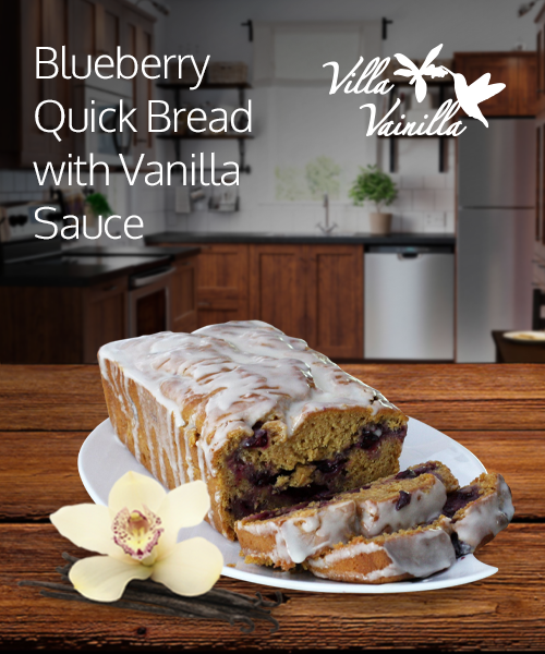 Blueberry Quick Bread with Vanilla Sauce