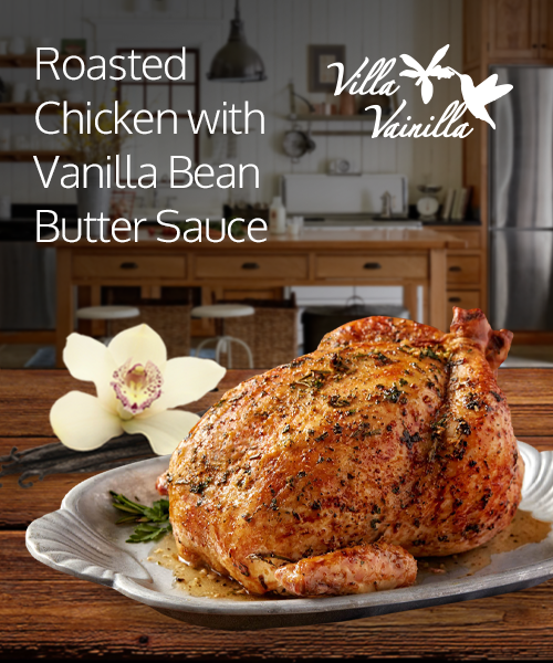 Roasted Chicken with Vanilla Bean Butter Sauce