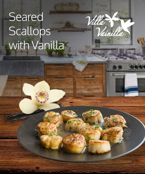 Seared scallops with vanilla