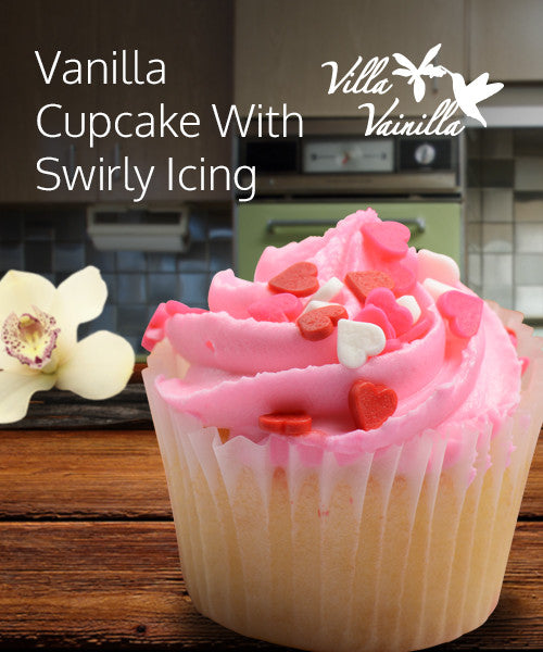 Delicious Vanilla Cupcakes With Swirly Icing